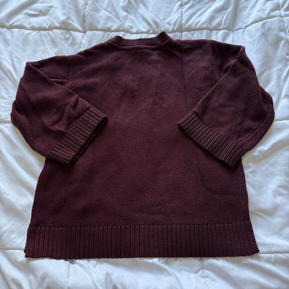 White House Black Market Pullover Burgundy Wool Blend Sweater Womens Size Small - Picture 8 of 8
